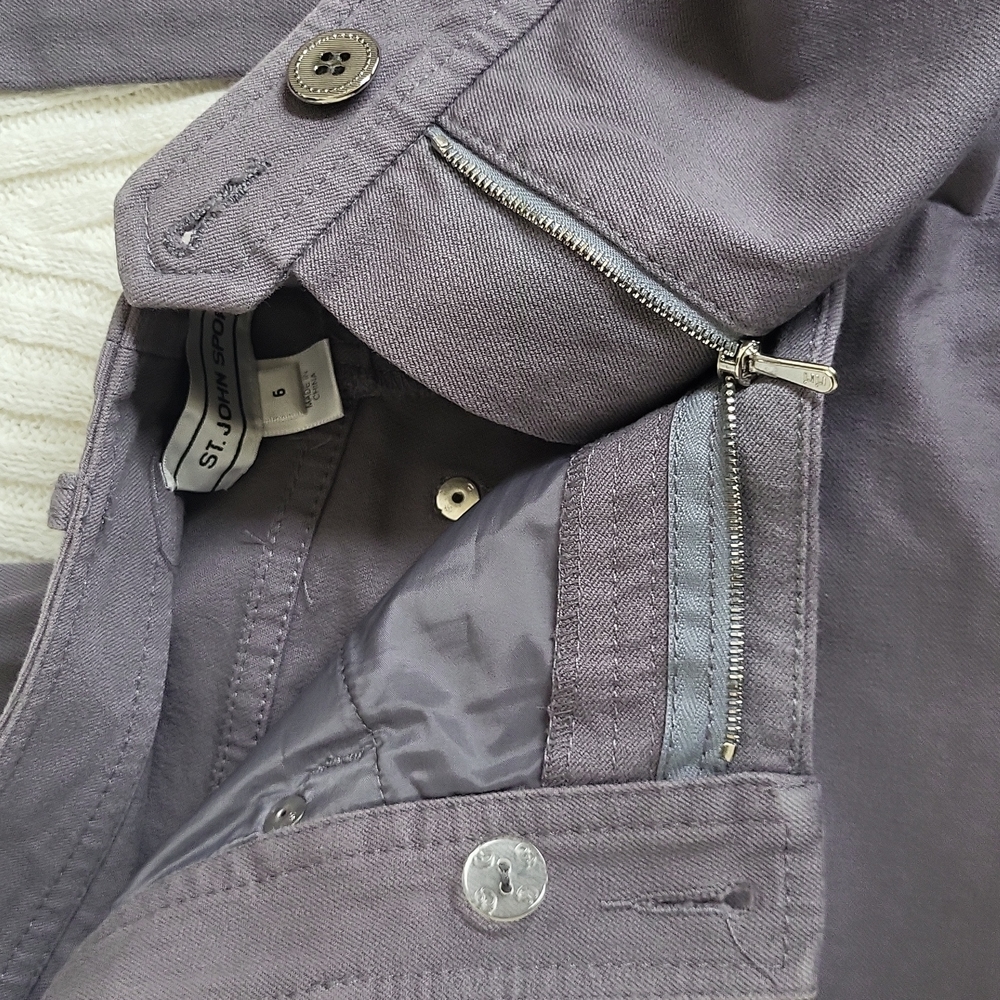 St. John Sport Pants Gray Casual Boyfriend Fit Slacks Women's 6 - Picture 5 of 7